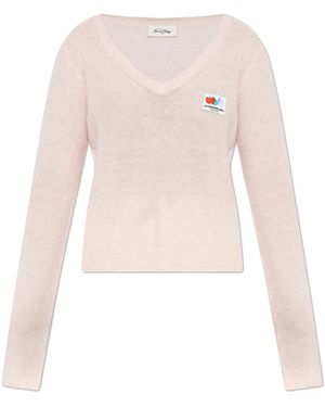 American Vintage Jumper With Logo Patch - Natural