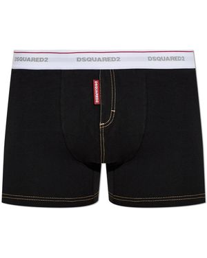 DSquared² Cotton Boxers With Logo - Black