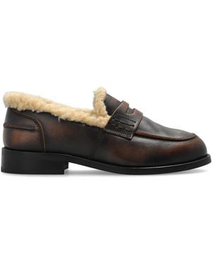 POSA 'Penny Fur' Loafers - Black
