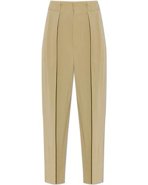 Victoria Beckham Pleated Trousers - Natural
