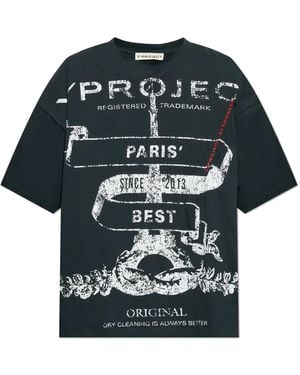 Y. Project T-Shirt With Print - Black