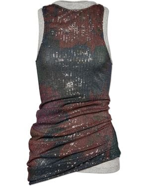 Maison Margiela Sequin Top With An Asymmetric Cut - Multicolour