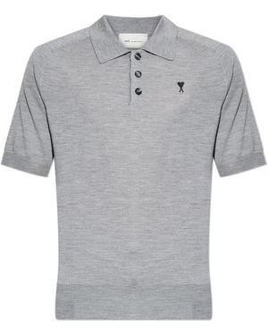 Ami Paris Wool Polo - Grey