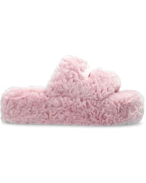 Balenciaga Faux Fur Slides - Pink