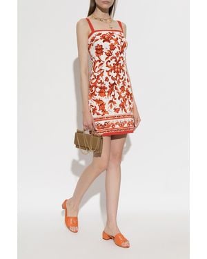 Dolce & Gabbana Dress With "Maiolica" Print - Red