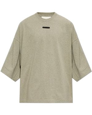Fear Of God Cotton T-Shirt With Sewn-On Logo - Natural