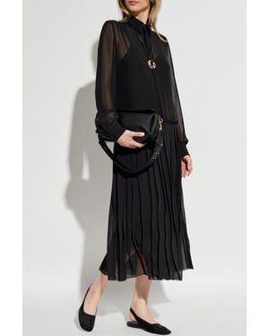 Ami Paris Dress With Pleated Finish - Black