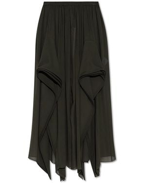 Alaïa Transparent Trousers With Ruffles - Black