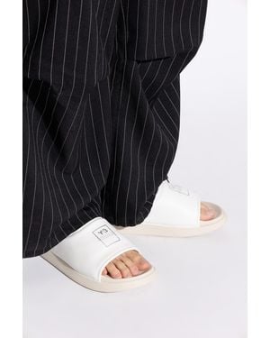 Y-3 Slides With Logo - Black