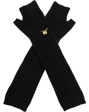 Ganni Long Fingerless Gloves - Black