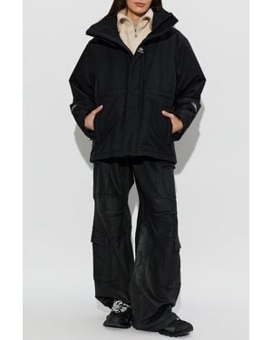 Balenciaga Insulated Jacket With Logo - Black
