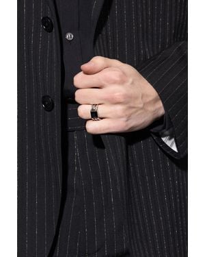 McQueen Double Brass Ring - Black