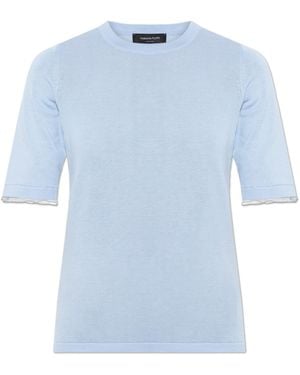 Fabiana Filippi Top With Decoratively Finished Sleeves - Blue