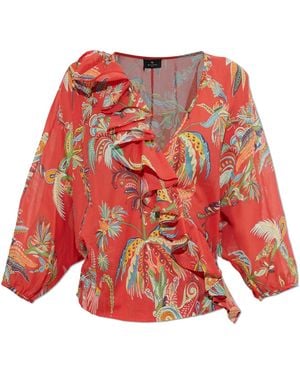 Etro Top With A V-Neckline - Red