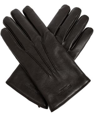 Giorgio Armani Leather Gloves - Black