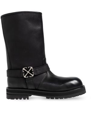 Off-White c/o Virgil Abloh Leather Ankle Boots - Black