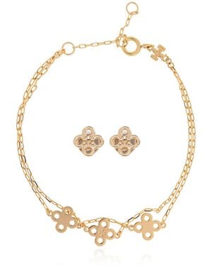 Tory Burch Set: Bracelet And Earrings - Metallic