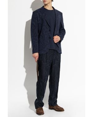 Etro Single-Breasted Blazer - Blue