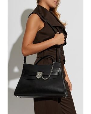 McQueen 'Locke' Leather Bag - Black