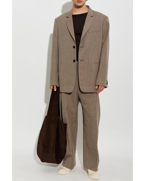 Studio Nicholson Wool Pants 'Fume' - Brown