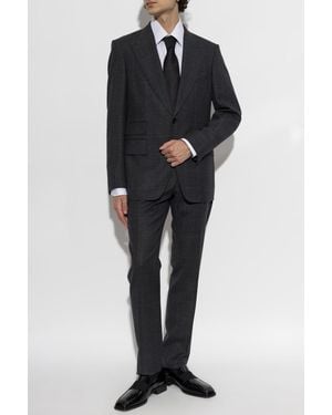 Tom Ford Wool Suit With A Check Pattern - Black