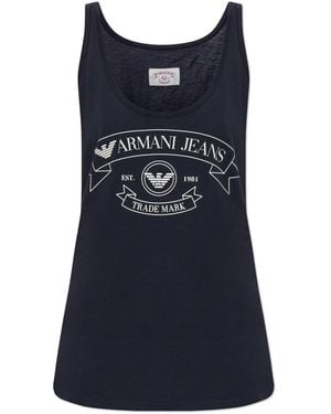Emporio Armani Top With Print - Blue