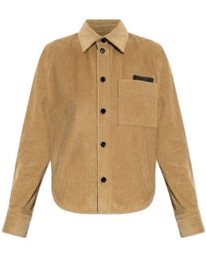 Bottega Veneta Corduroy Shirt With Pocket - Natural