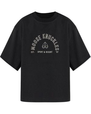 Moose Knuckles T-Shirt "True North" - Black