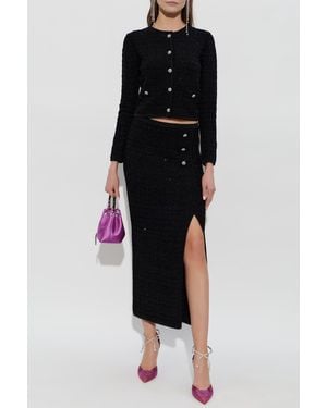 Alessandra Rich Skirt With A Slit - Black