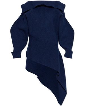 Givenchy Asymmetrical Dress With Collar - Blue