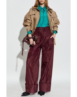 Fendi Silk Shirt With Side Slits - Red