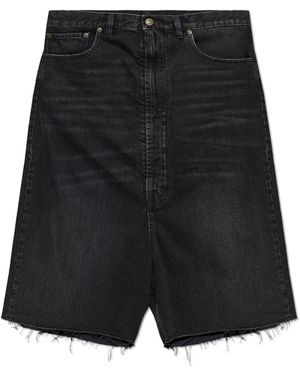 Maison Margiela Denim Shorts With A 'Vintage' Effect - Black