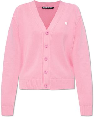 Acne Studios Cardigan With Logo - Pink