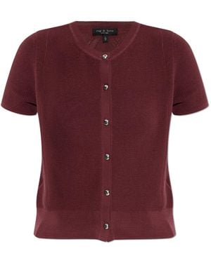 Rag & Bone Short-Sleeved Cardigan - Red