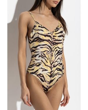KENZO One-Piece Swimsuit With Open Back - Natural