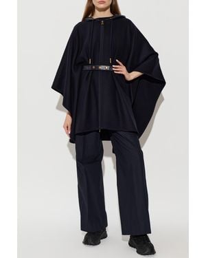 Moncler Wool Poncho - Blue