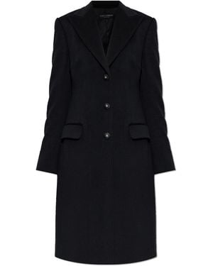 Dolce & Gabbana Wool Coat With Single Vent - Black