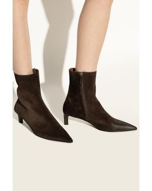 Marsèll Suede Heeled Ankle Boots - Natural