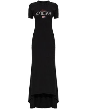 Willy Chavarria Dress "Welcome To America" - Black