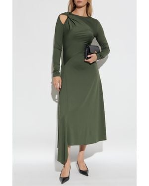 Victoria Beckham Asymmetric Dress With Draping - Green
