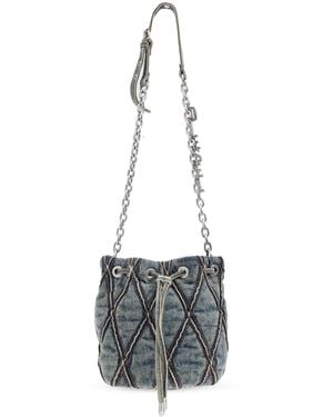 DIESEL Shoulder Bag "Charm-D Bucket S" - White