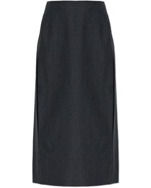 Jil Sander Wool Skirt With Slits - Black