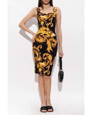 Versace Jeans Couture Fitted Dress With Straps - Yellow