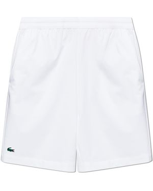 Lacoste Shorts With Logo Patch - White