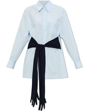 MM6 by Maison Margiela Shirt With Decorative Tie - Blue