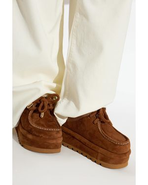 Naked Wolfe Suede Platform Shoes 'Blizzard' - Brown
