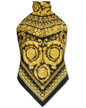 Versace Asymmetric Top With Open Back - Yellow