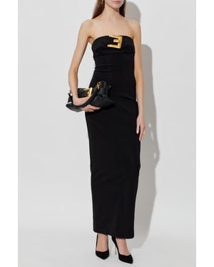 Balmain Off-Shoulder Dress - Black