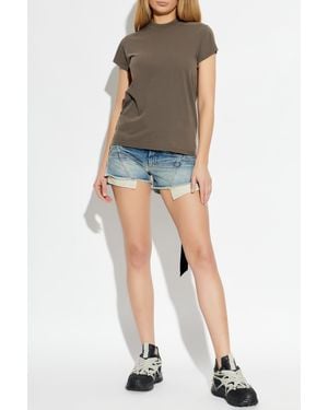 Rick Owens T-Shirt With A Round Neckline - Brown