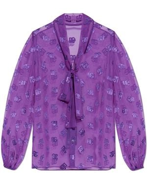Dolce & Gabbana Shirt With Monogram - Purple